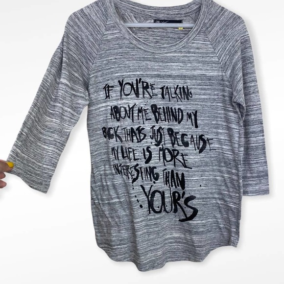 291 Venice 3/4 Sleeve Top Gray Size Small - Picture 3 of 7